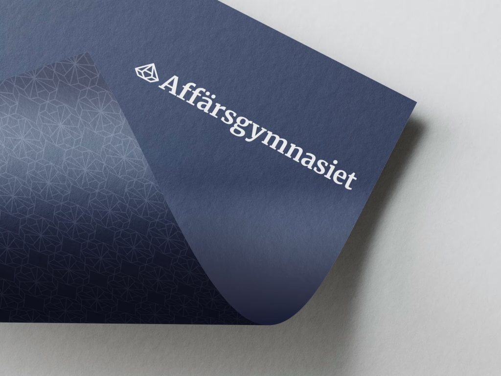 Papper med texten Affärsgymnasiet